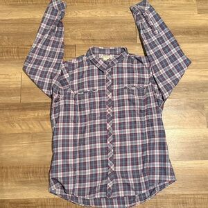 ExOfficio Madison Shirt Top Womens XL Plaid Flannel Outdoors Adventure Midweight